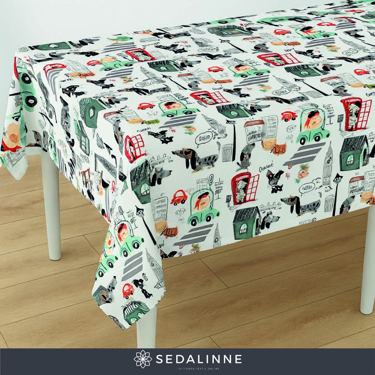 Mantel hule DOGS LONDON Sedalinne