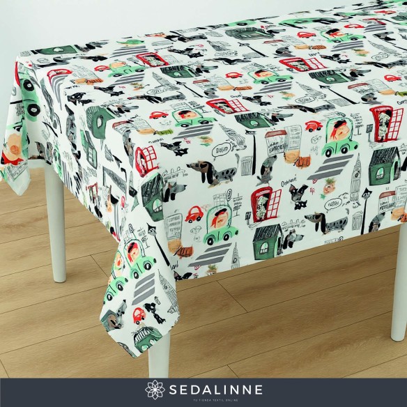 Mantel hule DOGS LONDON Sedalinne