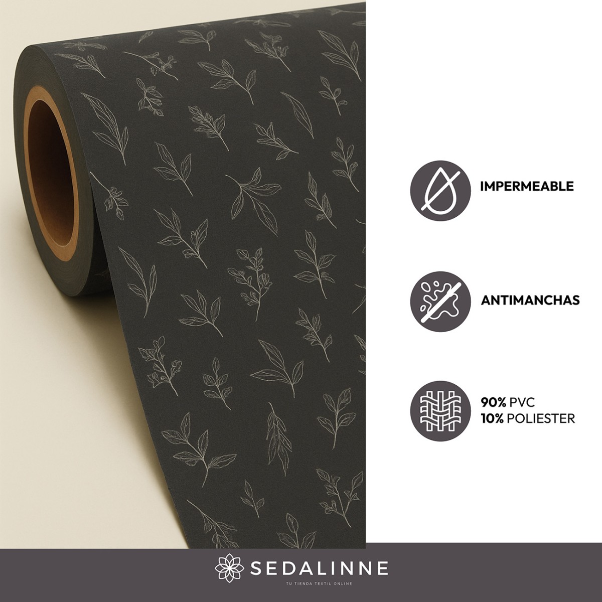 Mantel hule PLUMAS NEGRO Sedalinne